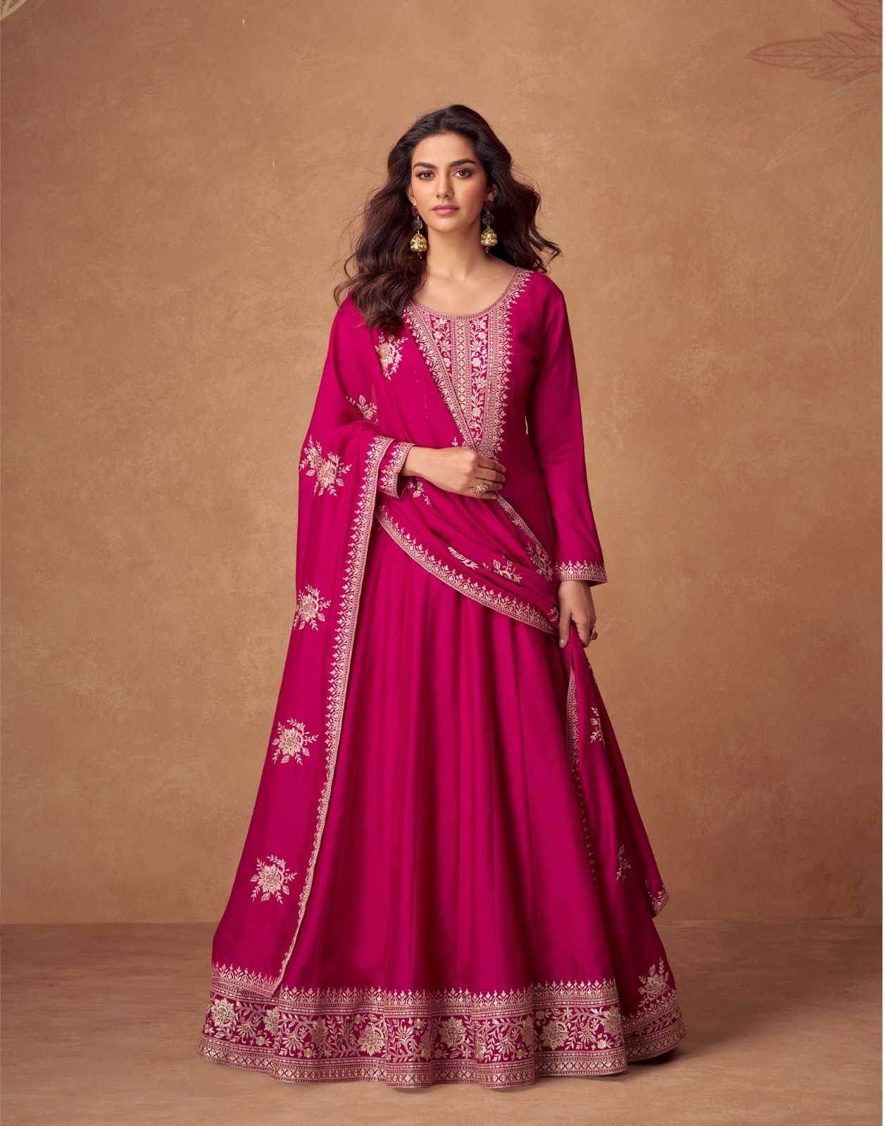 Premium Silk Anarkali Party Gown - MYLUXURY LANE ENTERPRISE